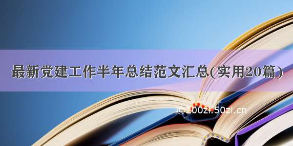 最新党建工作半年总结范文汇总(实用20篇)