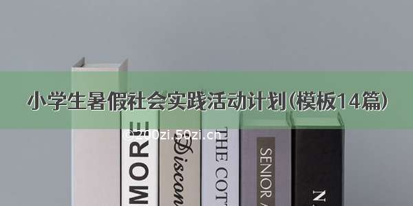 小学生暑假社会实践活动计划(模板14篇)