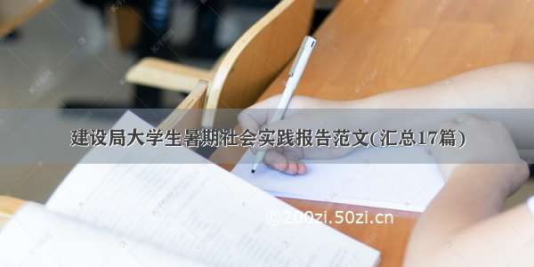 建设局大学生暑期社会实践报告范文(汇总17篇)