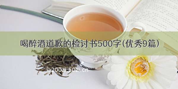 喝醉酒道歉的检讨书500字(优秀9篇)