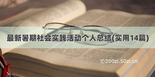 最新暑期社会实践活动个人总结(实用14篇)