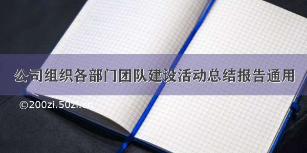 公司组织各部门团队建设活动总结报告通用