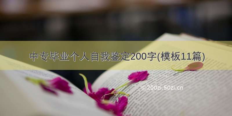 中专毕业个人自我鉴定200字(模板11篇)