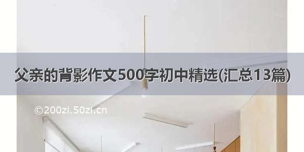 父亲的背影作文500字初中精选(汇总13篇)