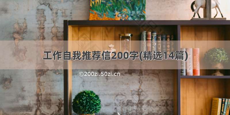 工作自我推荐信200字(精选14篇)