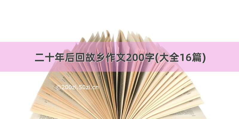 二十年后回故乡作文200字(大全16篇)