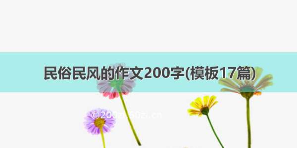 民俗民风的作文200字(模板17篇)