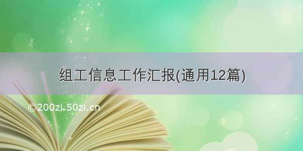 组工信息工作汇报(通用12篇)