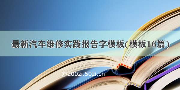 最新汽车维修实践报告字模板(模板16篇)