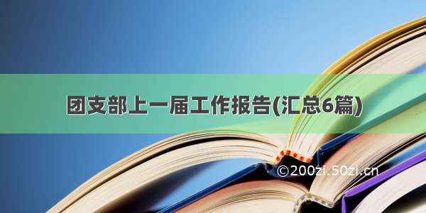 团支部上一届工作报告(汇总6篇)