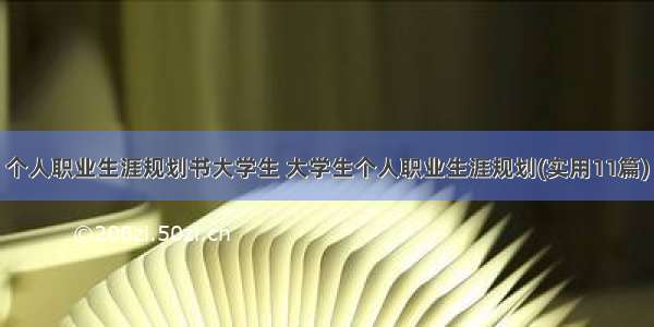 个人职业生涯规划书大学生 大学生个人职业生涯规划(实用11篇)