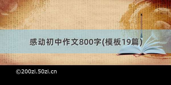 感动初中作文800字(模板19篇)