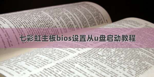 七彩虹主板bios设置从u盘启动教程