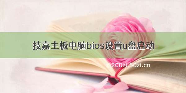 技嘉主板电脑bios设置u盘启动