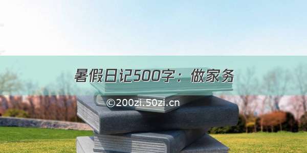 暑假日记500字：做家务