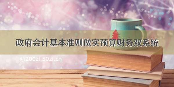 政府会计基本准则做实预算财务双系统