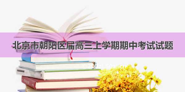 北京市朝阳区届高三上学期期中考试试题