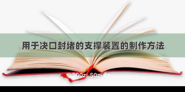 用于决口封堵的支撑装置的制作方法