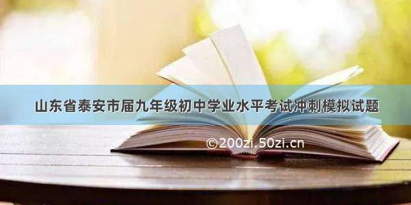 山东省泰安市届九年级初中学业水平考试冲刺模拟试题