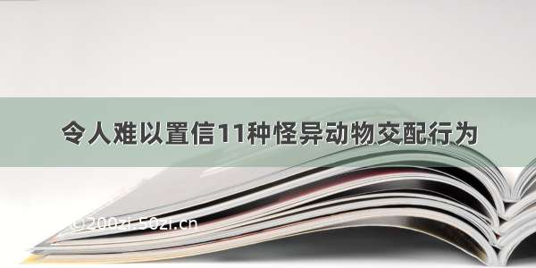 令人难以置信11种怪异动物交配行为