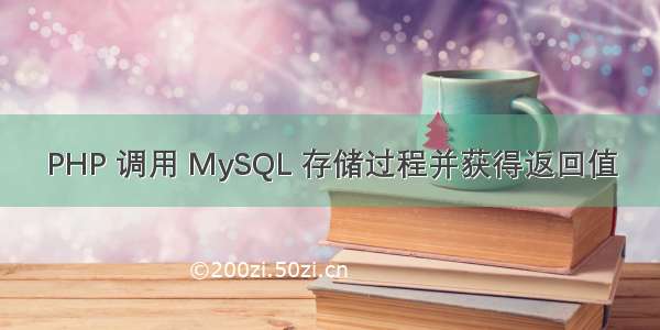 PHP 调用 MySQL 存储过程并获得返回值