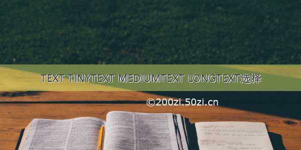 TEXT TINYTEXT MEDIUMTEXT LONGTEXT选择