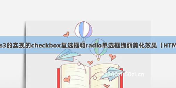 css3的实现的checkbox复选框和radio单选框绚丽美化效果【HTML】