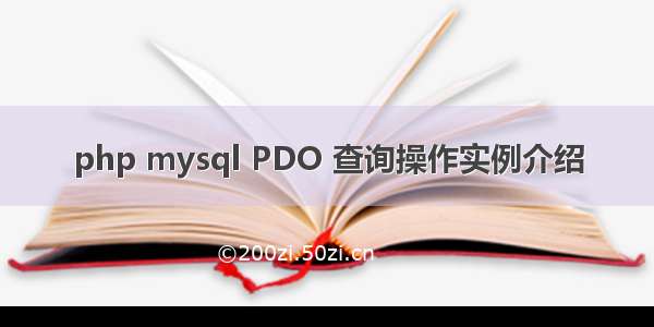 php mysql PDO 查询操作实例介绍