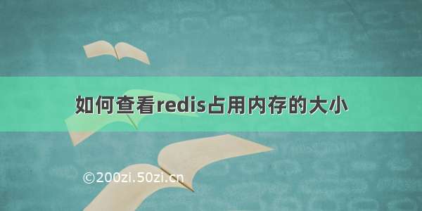 如何查看redis占用内存的大小