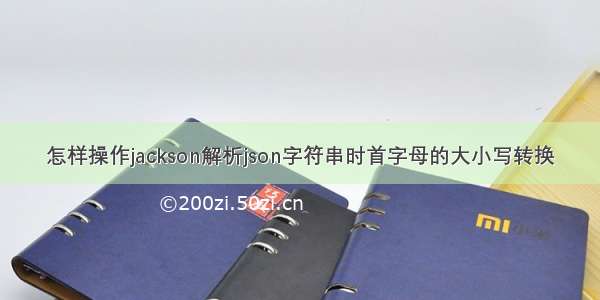 怎样操作jackson解析json字符串时首字母的大小写转换