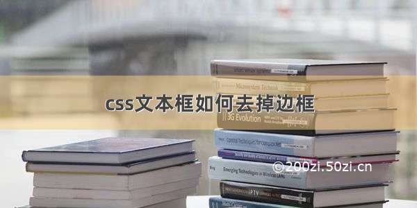 css文本框如何去掉边框