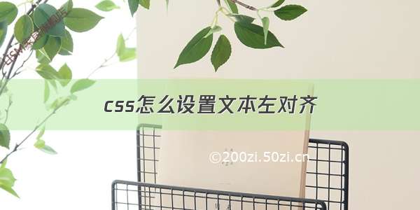 css怎么设置文本左对齐