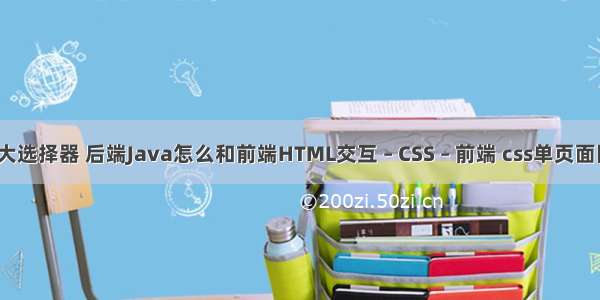 css的六大选择器 后端Java怎么和前端HTML交互 – CSS – 前端 css单页面网页模板