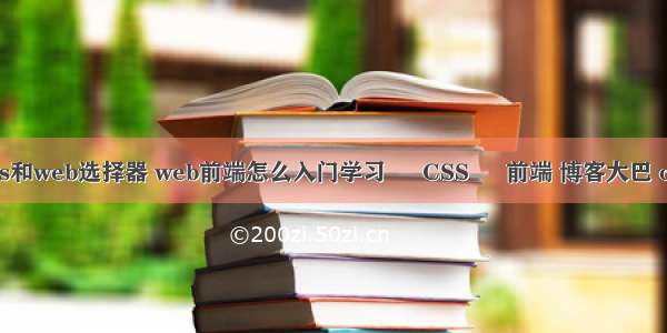 css和web选择器 web前端怎么入门学习 – CSS – 前端 博客大巴 css