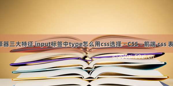 css选择器三大特征 input标签中type怎么用css选择 – CSS – 前端 css 表格间距