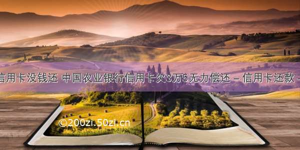 农业信用卡没钱还 中国农业银行信用卡欠3万5无力偿还 – 信用卡还款 – 前端