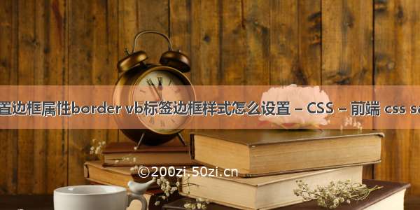 设置边框属性border vb标签边框样式怎么设置 – CSS – 前端 css sass