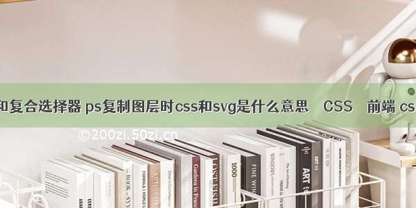 css选择器和复合选择器 ps复制图层时css和svg是什么意思 – CSS – 前端 css 缓存问题