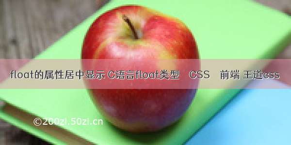 float的属性居中显示 C语言float类型 – CSS – 前端 王道css