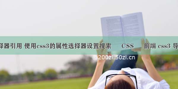 css选择器引用 使用css3的属性选择器设置搜索 – CSS – 前端 css3 导航实例