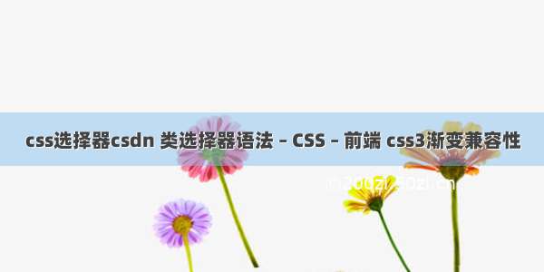 css选择器csdn 类选择器语法 – CSS – 前端 css3渐变兼容性