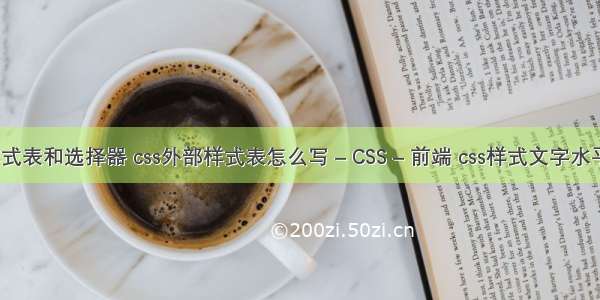 css样式表和选择器 css外部样式表怎么写 – CSS – 前端 css样式文字水平居中