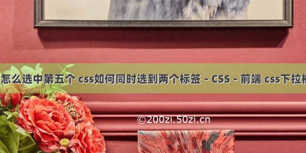 css选择器怎么选中第五个 css如何同时选到两个标签 – CSS – 前端 css下拉框箭头颜色