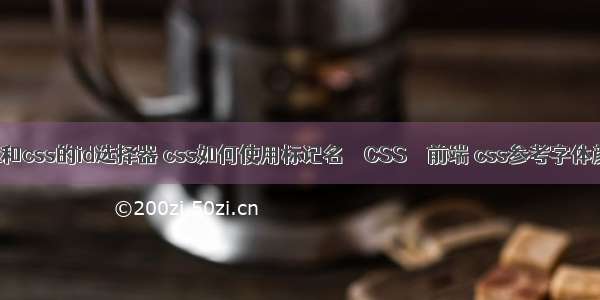 html和css的id选择器 css如何使用标记名 – CSS – 前端 css参考字体颜色