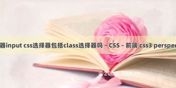 css选择器input css选择器包括class选择器吗 – CSS – 前端 css3 perspective 3d