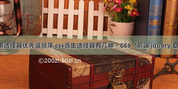 css常用选择器优先级排序 css派生选择器有几种 – CSS – 前端 jquery 取 css 值