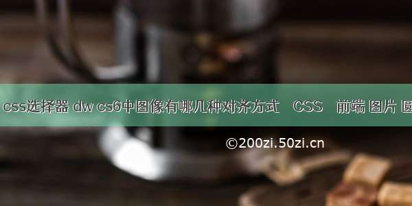 dwcs 6 css选择器 dw cs6中图像有哪几种对齐方式 – CSS – 前端 图片 圆角 css