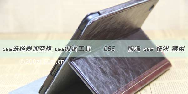 css选择器加空格 css调试工具 – CSS – 前端 css 按钮 禁用