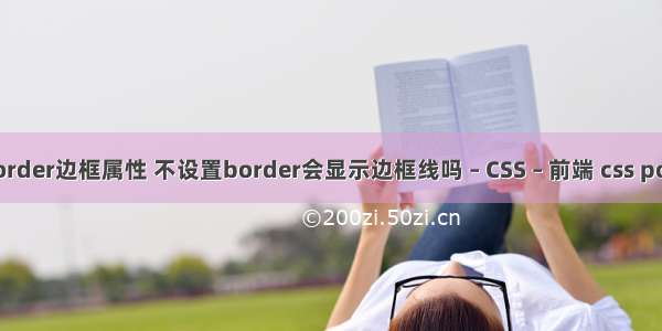 border边框属性 不设置border会显示边框线吗 – CSS – 前端 css post