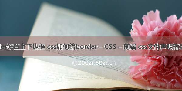 border设置上下边框 css如何给border – CSS – 前端 css文件声明指定编码